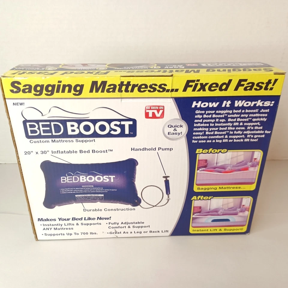 Bed Boost como visto na TV Box bomba instruções suporte colchão flácido 20" x 30" - Imagem 2 de 4