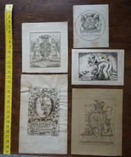 LOT OF 5 EX-LIBRIS...WET...STEINMAN...BOULA DE COULOMBIERS..ROLL...ETC..