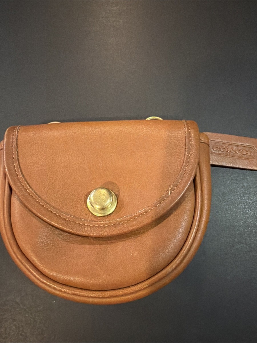 Vintage COACH Mini British Tan Convertible Turnlock Crossbody Belt