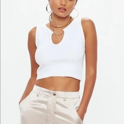 Missguided Notch Neck Sleeveless Crop Top