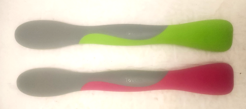 2 Tovolo Silicone Large Scoop & Spread Spatula's Neon Green/ Hot Pink/Gray Nice