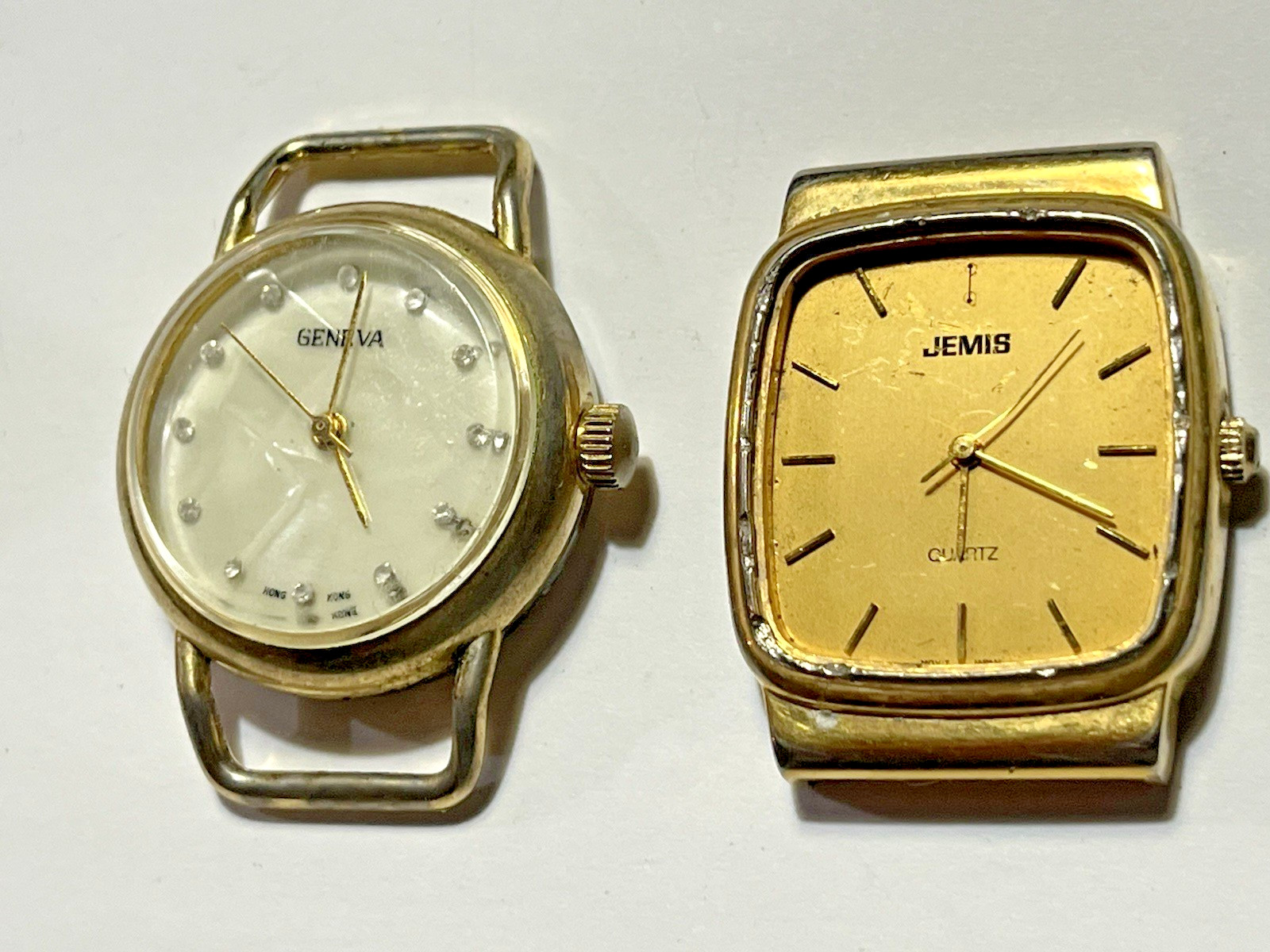 Parts Jemis Tone Lot Watch As-Is Quartz Men’s Vintage Gold Repair Geneva - vintagewatches.pk