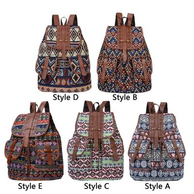 Damen-Rucksack mit ethnischem Retro-Design, Muster für