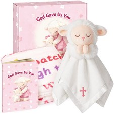 Baptism Gifts for Girl, Loveys for Babies Lamb Security Blanket