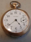 Antique 1904 LADIES WALTHAM POCKET WATCH 7J GOLD FILLED 3 O'CLOCK SECOND HAND
