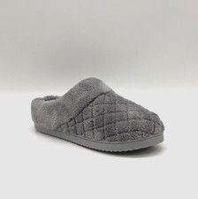 Dearfoams Libby Gray Quilted Terry Clog House Slipper Women's Size 7-8M
