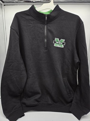Colossuem Men Marshall Thundering Herd Black Tribute 1/4 Zip Pullover Large NWT