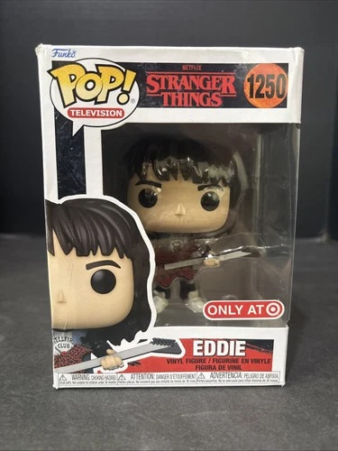 Funko Pop! Eddie w/ Guitar #1250 Stranger Things Target Exclusive w/ Protector