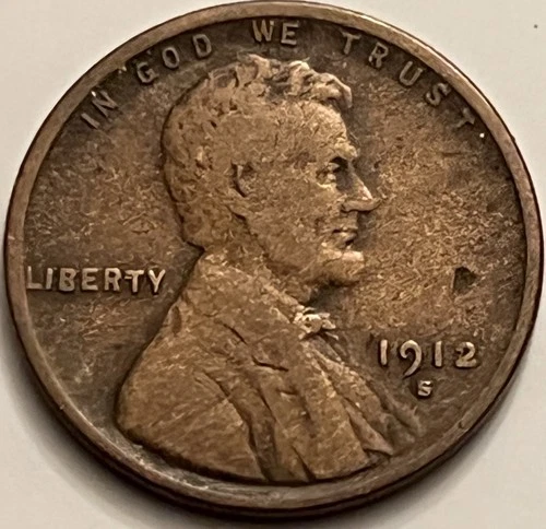 1912-S Lincoln Wheat Cent VG-F San Francisco Mint Early Date JC1388