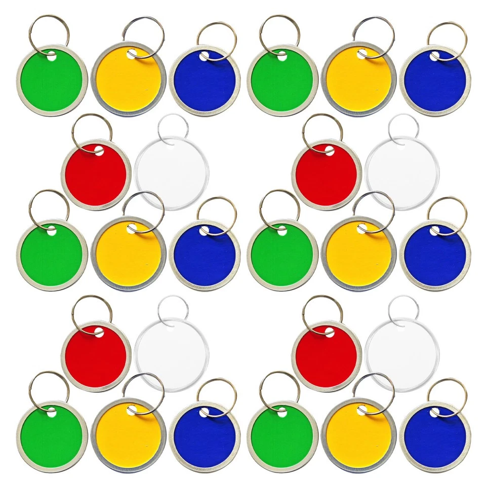  100pcs Blank Key Tags: Round Aluminum Keychain Tags - 31MM/ 1.22" Writable - Image 2 of 4
