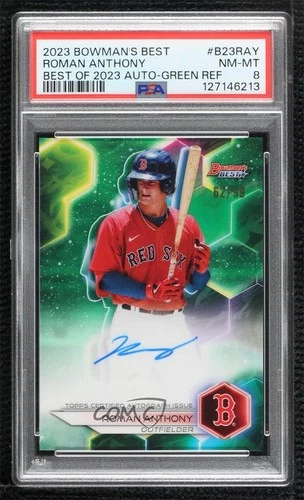 2023 Bowman's Best of Green Refractor 62/99 Roman Anthony PSA 8 Auto 16xu