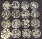 SILVER - 16 OZ TROY ASW - 50 FRANKLIN MINT SILVERSEALS  STATES  - 1970s