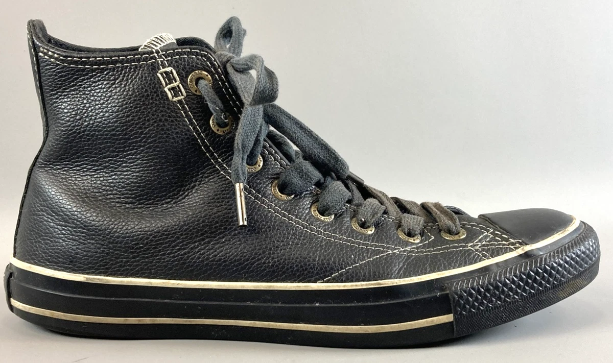 Converse Chuck Taylor All Star Leather CLASSIC Shoes Black Men’s Size 9 RARE Converse Chuck 70 Back Zip Leather High Black full size run  main image 3