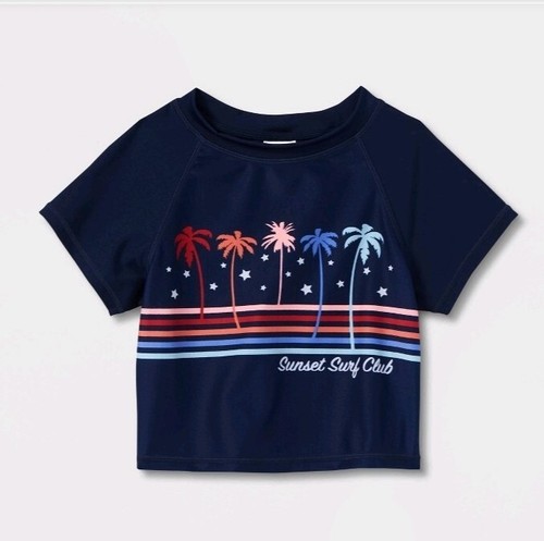 Art Class Rashguard Swimsuit Girls XS Navy Blue NEW - Picture 7 of 7