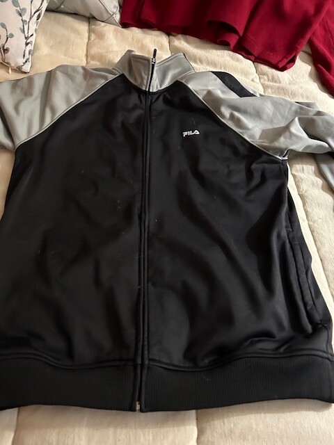 Fila Giacca Allenamento Nero Grigio Grande Uomo