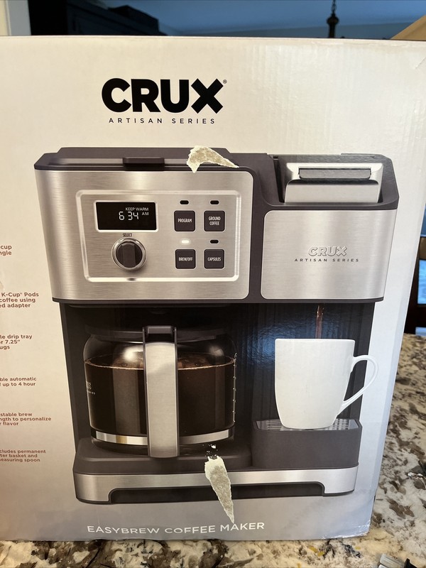 CRUX Artisan Series EasyBrew Coffee Maker in Grey Damaged Missing Crafe