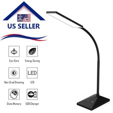 12W Dimmable Touch Sensor Control LED Table Desk Lamp 7 Color adjust For Study
