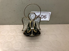 Vintage Stained Glass Angel Votive Candle Holder Tea Light Brass Halo Green