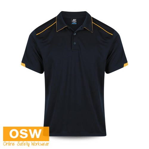 3 x Men Currumbin Polyester Mini Waffle Dri-wear Antibacterial Office Work Polos - Picture 21 of 36