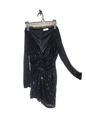 Altar'd State Medium M Women's Black Shiny Long Sleeve Formal Dress. Worn 1  Time | eBay