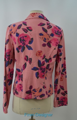 CAbi Floral suit Jacket Rose Garden Style 804 Blazer stretch Cotton top SZ 8 NEW - Picture 4 of 6