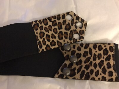 VIA SPIGA Leopard Calf Skin Belt, SilverHardware, Small | eBay display picture 1