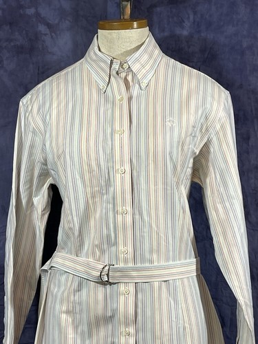 Brooks Brothers | Non Iron Shirt Dress Long Sleeve Striped Button Down Womens 12 - Picture 2 of 9