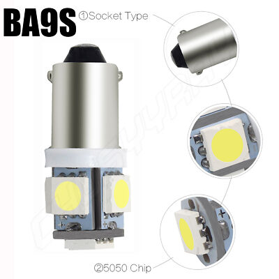 Ruiandsion 24V Warm White BA9S LED Bulb 4-Pack For Construction Equipment Cab Light, Non-Polarity BA9 1895 1891