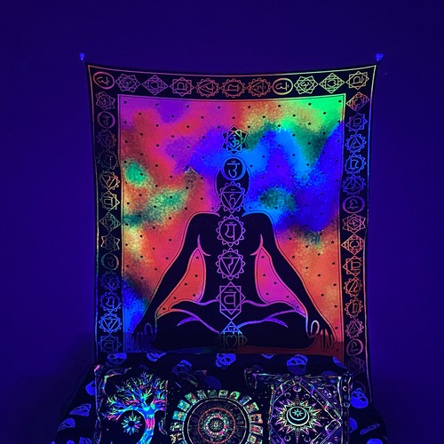 BANRD NEW Trippy Psychedelic Hippie Wall Hanging Tapestry Mural Background Cloth - Picture 9 of 18