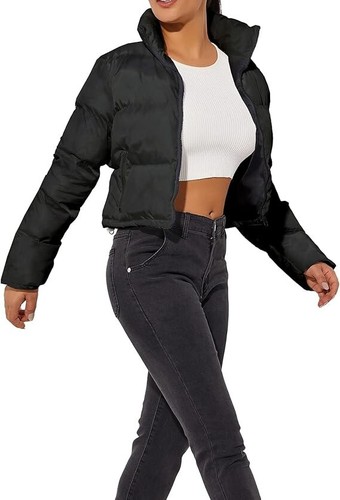 Hujoin Women's Short Cropped Puffer Jacket Lightweight Crop Coat Sz XXL - Picture 2 of 6