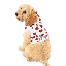 Personalized Dog Sweatshirt, Pet Hoodie Customized Hearts, Heart Pattern Pet