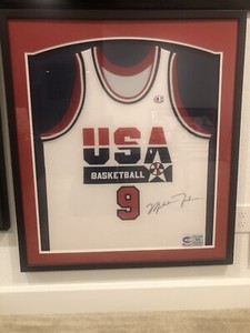 Michael Jordan autographed signed Team Usa Jersey framed
