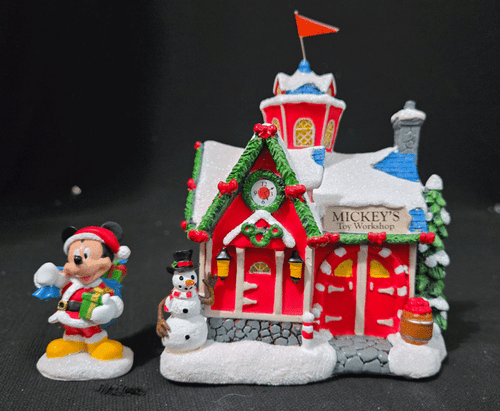 Bradford Exchange Disney Mickey & Friends Mickey's Toy Workshop Lighted Holiday