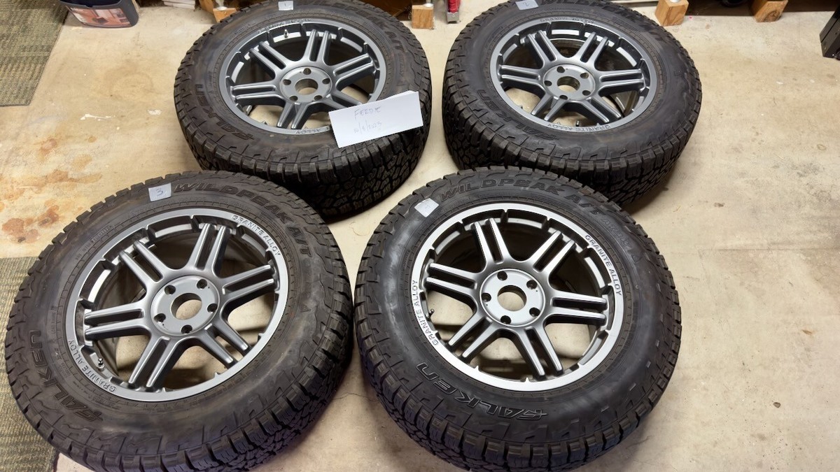 REDUCED (4) Falken Wildpeak AT3W tires mounted to Granite Alloy