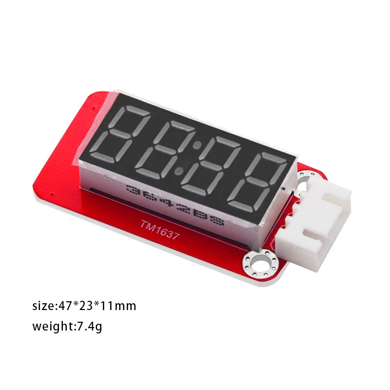 4-stellige 7-Segment-Anzeige 0,36" (TM1637), rot, JST XH2.54 3P - Bild 4 von 4