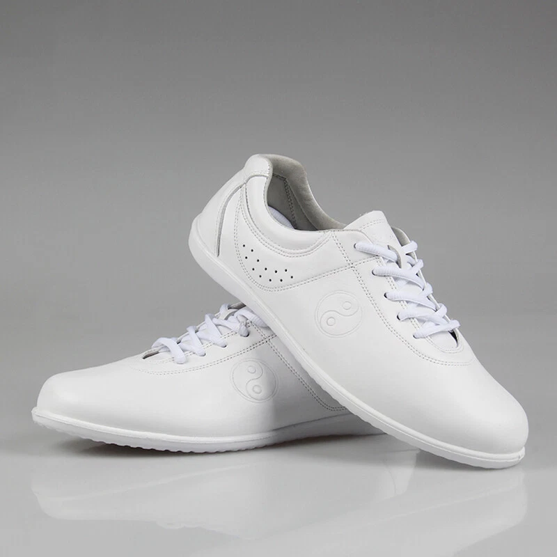 Sapatos de couro genuíno chateado Kung Fu Tai Chi sapatos de arte marcial Wushu Sport - Imagem 3 de 4