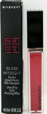 GIVENCHY GLOSS INTERDIT ULTRA-SHINY COLOR PLUMPING EFFECT #12 ROUGE PASSION NIB