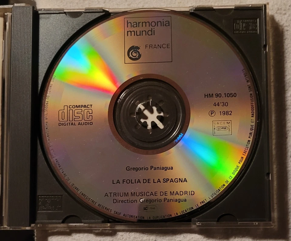La Folia De La Spagna by Gregorio Paniagua (Harmonia Mundi CD 90.10.50 France) Foto 3 de 4