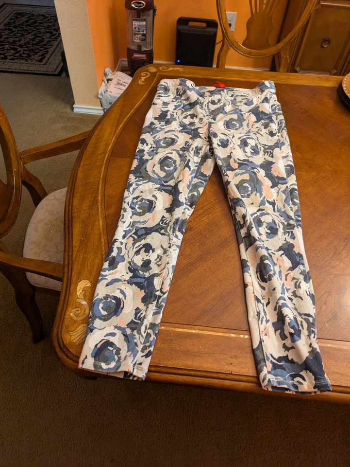 Spanx Jean-ish Ankle Leggings Womens Size L Camo Floral Abstract Multi Color - Image 2 of 4