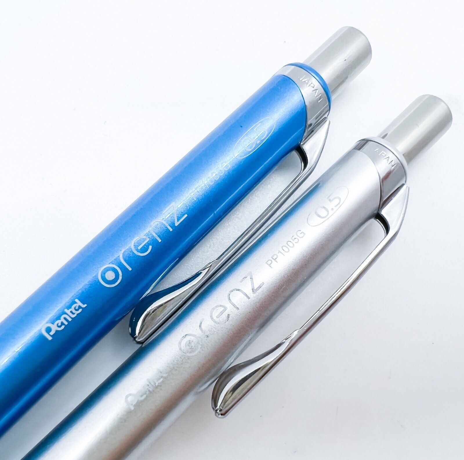 New Pentel Orenz PP1005G 2pcs Mechanical Pencil Metal Grip Anti Lead