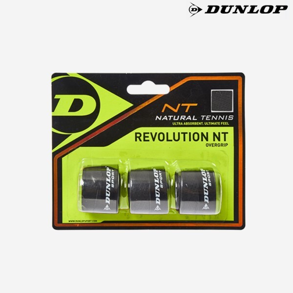 Ручка для теннисной ракетки Dunlop Revolution NT Overgrip 3шт 06 мм черная NWT 613238 3190₽