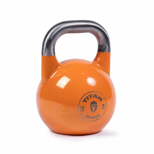 Kettlebell de competición Titan Fitness 10 kg, codificado por colores naranja claro, agarre de 35 mm - Imagen 1 de 6