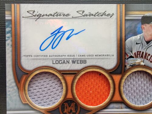 Logan Webb 2023 Topps Museum Signature Swatches Triple Relic Autograph 17/25 - Picture 2 of 10