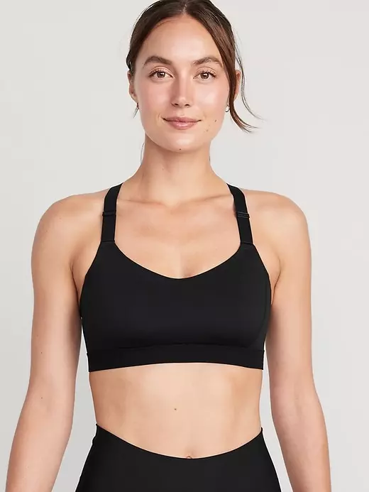 Old Navy Medium Support PowerSoft Adjustable-Strap Sports Bra Black ~ Size  XXL