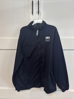 United States Olympic Jacket Mens Medium XXL USA Track Jacket