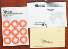VIVITAR 283 ELECTRONIC FLASH INSTRUCTION BOOK, 110 PAGES, 1978/157113