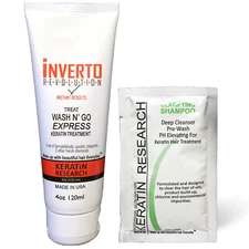 INVERTO paraben-free Brazilian Keratin Hair Blowout Treatment 120ml Wash Go