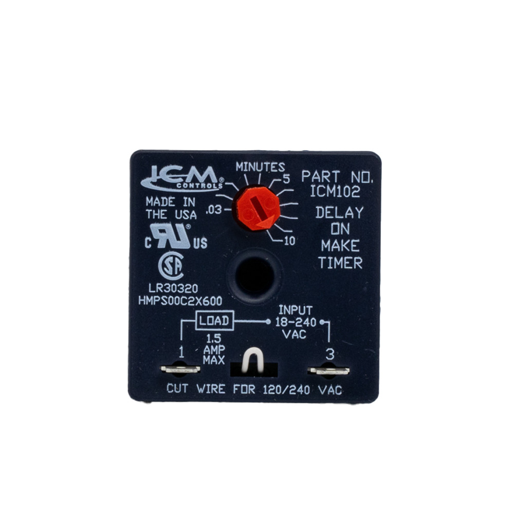 ICM Controls ICM102B Time Relay, Delay-on-Make Timer, 10min 