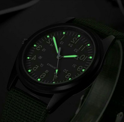 Montre à Quartz Noire Militaire Commando Sport Homme - Neuf Avec étiquettes Nylon