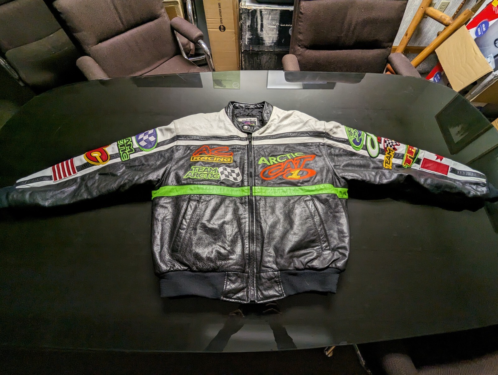 VINTAGE Arctic Cat Leather Snowmobile Jacket Excellent Condition eBay